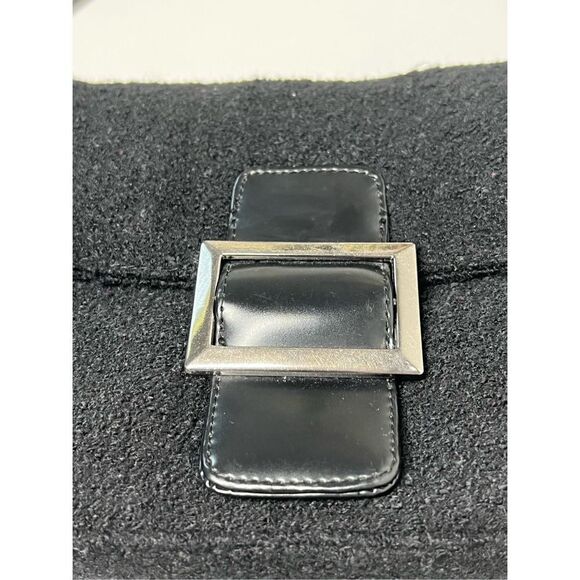 BECHAMEL BAGUETTE CLOTH HANDBAG Hobo Black - Picture 7 of 14